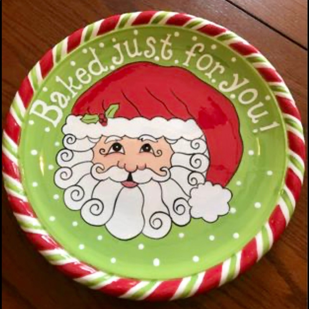NEW!! Santa cookie plate